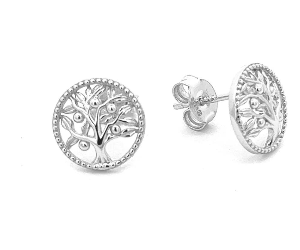 Tree Of Life Stud Earrings 925 Sterling Silver
